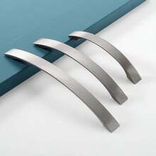 4 piezas Tiradores y pomos de aleación de aluminio para gabinetes, puertas, cocina, cajones y muebles - Plateado - Ver 3