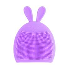 Silicone Facial Cleansing Brush Rabbit Shaped Cleaning Brush 3.35"X2.56"X0.63" - 紫色 - 查看 1