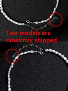 1 Stück modischer barocker asymmetrischer Perlenkette, für Herren