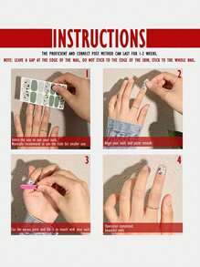 French Gradient Nail Stickers, Spring Nail Polish Stickers, Flower-Patterned Nail Stickers, Full-Cover Nail Stickers, Women's Nail Art, Sparkling Full-Cover Nail Art Stickers - Women's Self-Adhesive Nail Stickers