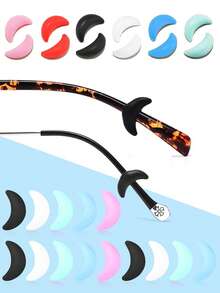 4/10 对硅胶星星和月亮耳机夹，防滑眼镜配件，带星星和月亮装饰 - 月亮4對 - 查看 2