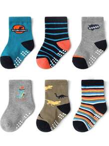 6pcs/12pcs Cartoon Star Print Anti-Slip Breathable Kids Socks, Boys & Girls Toddler Non-Slip Socks - Multicolor - View 13