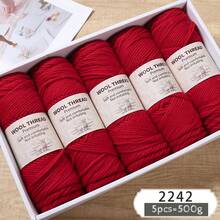 500g 245 Hand Knitting Thick Knitted Yarn, Alpaca Blend Yarn For DIY Handmade Knitting Sweater, Jacket, Scarf, Hat, Gloves In Autumn/Winter, 5 Balls/Pack - Multicolor - View 21