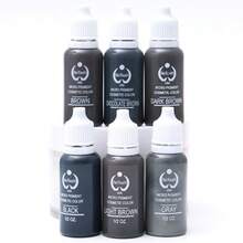 15ml/Bottle Eyebrow, Lip, Eyeliner Tattoo Pigment Permanent Makeup Ink Liquid Dye Cosmetic Tools For Brow And Lip Tinting (6pcs) - Multicolor - View 3