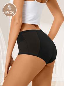 4pcs Women Period Underwear Leakproof Triangle Physiological Panties - Multicolor - View 5