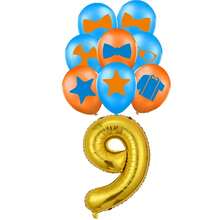 1 Set de Gafas con Tema de Maestro, Pajarita, Estrella, Decoración de Globos de Látex con Estampado de Números Azul & Dorado, Adecuado para Fiesta de Cumpleaños en Casa, Regalo para Hijo/Hija, Accesorio de Fondo Fotográfico - Multicolor - Ver 32