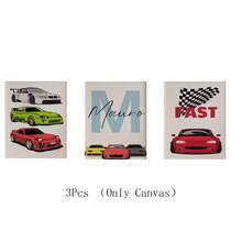 3pcs Set Custom Canvas Wall Art - Custom Name Race Car Wall Art Set - Boys Room Decor, 3 PiecesSports Car Theme - Personalized Boys Room Wall Art - Race Car Theme Nursery Art Customizable Prints For Boy's Room High Quality Material, Unique Gift Idea Gifts Birthday Graduation