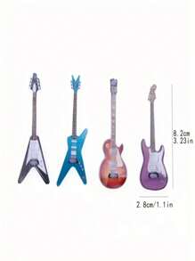 1 Stück Mini Gitarren-Spielzeug, Simulation Elektronische Gitarre, kleine Szenerie Requisite, Puppenhaus Modell Accessoire, Puppenhaus DIY Dekoration