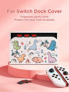 1 件可爱动物和恐龙图案保护套，兼容 Switch/Switch 2 游戏机，包含储物袋、卡槽底座、柔软亲肤的游戏机保护套，是兼容 Switch 玩家的最佳礼物 - 彩色 - 查看 14