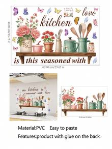 1pc Decorative Sticker With Slogan For Planting Pots And Kitchen Wall Decor Wall Sticker Room Decor Wall Stickers Stickers - Multicolor - View 11