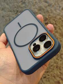 适用于 17 Pro Max、17 Pro、17 Air、17、16、15、14 Plus、13、12、11 Pro Max 的奢华磁吸磨砂基础款手机壳，彩色边框，防震，磁吸式设计，支持无线充电，保护套，春季礼物，生日派对佳品 - 藍色 - 查看 6