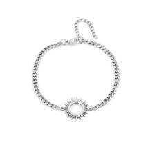 1pc New Fashion Golden/Silvery Hollow Sun Stainless Steel Chain Bracelets For Men - Sun - View 4