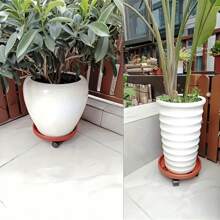 Équipement de roulement multifonctionnel lourd avec poulie amovible et plateau en résine rouge brique - Convient pour les jardinières mobiles de jardin et d'intérieur