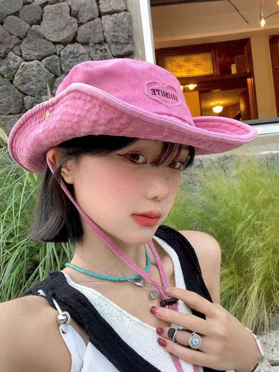 1件女款純色夏季新款遮陽帽，戶外用高端登山漁夫帽，時尚百搭休閒極簡風，適合釣魚