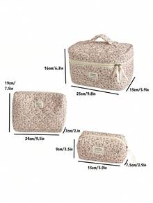 Custom Embroidered Quilted Makeup Bag With Pink Bow & Rose Design – Personalized Bridal Shower, Mother's Day & Valentines Gift, Large Capacity Travel Organizer For Sanitary Napkins, Cosmetics, School Essentials, Summer Beach Vacation Accessories Christmas And Halloween Gifts - Multicolor - View 7