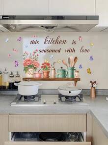 1pc Decorative Sticker With Slogan For Planting Pots And Kitchen Wall Decor Wall Sticker Room Decor Wall Stickers Stickers - Multicolor - View 9
