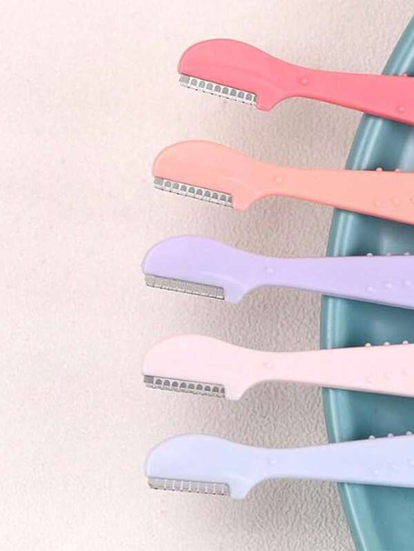 6pcs/3pcs Set Eyebrow Razors In Assorted Colors, Straight Handle Eyebrow Trimmer Beauty Tools, Unisex Stainless Steel Depilation Device With Protective Cover, Suitable For Beginners To Avoid Facial Or Body Scratches