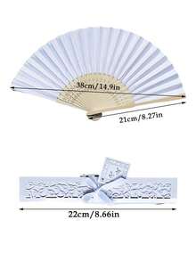 1/10pcs, 21cm Fabric Hand Fan With Customizable Text, Comes With Hollow Carved Gift Box And Thank You Card. Suitable As Bride, Bridesmaid, Wedding Favor Gifts, As Well As Learning Supplies For Teenagers, Middle/High School, College Students, Clothing Accessories, Halloween Themed Gifts For Boyfriend, Girlfriend, Family And Friends
