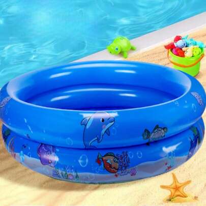 1pc,Outdoor Beach Pool With Extra Large And Thick Double-Layer Beach Pool, 90 * 90CM Fishing Pool, Suitable For Beaches, Lawns, Gardens, Summer Water Parties, Cross-Border Hot Selling Beach Pools, Beach Essentials, Beach Accessories, Pool Float