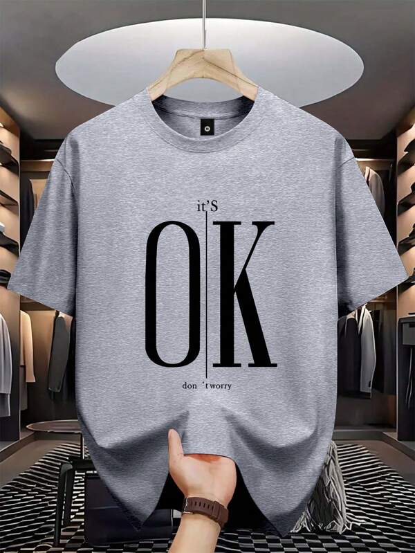 Camiseta de manga corta de corte regular para hombre con estampado de letras única, camiseta casual para deportes al aire libre como correr, golf, pesca, baloncesto, camping, gimnasio, natación, actividades en la playa. Regalo adecuado para esposo o novio