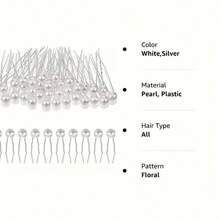 10/20pcs. Elegant Faux Pearl Hair Clips And Flower Hair Accessories - Suitable For Weddings, Parties And Festivals - Wedding Hair Accessories | Elegant Hair Clip Design | Durable U-Shaped Rhinestone Flower Hair Clips, Hair Accessories