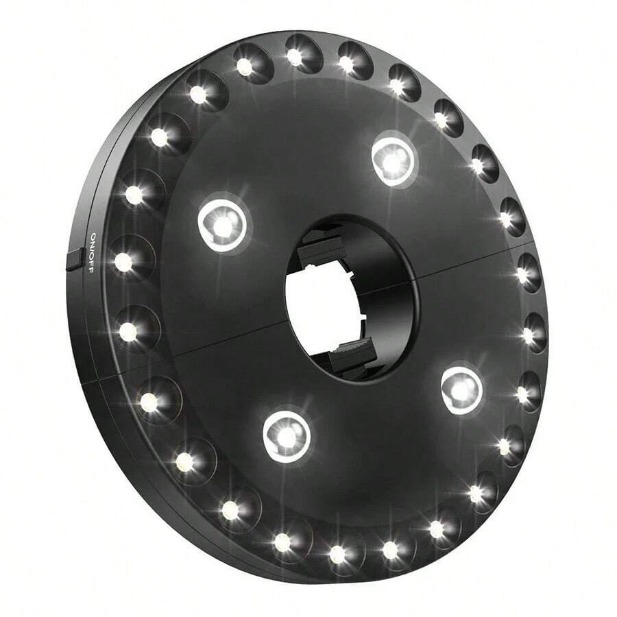 Circular Lamp For Patio Or Outdoor Umbrellas - Black - View 1