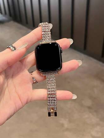 奢华钻石形麦穗设计不锈钢表带，适用于 系列 Ultra2/Ultra/11/10/9/8/7/6/5/4/3/2/1/SE