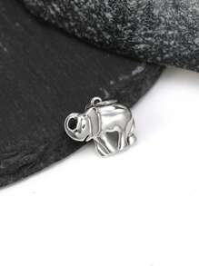 1 Stück einfacher einzigartiger 925 Sterling Silber Elefanten Charm DIY Anhänger Damen Feinschmuck Geschenk