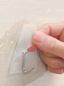 20pcs Seamless Adhesive Hooks, Transparent Glue Wall Hooks, Heavy Duty For Bathroom, Kitchen