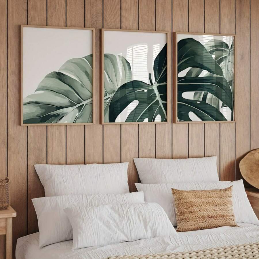 3 Cái/Bộ Khung Canvas Poster Tùy Chọn, Nghệ Thuật Hiện Đại, Tranh Lá Cây Nhiệt Đới Monstera, Minh Họa Thực Vật Triptych, Quà Tặng Lý Tưởng Cho Trang Trí Phòng Ngủ Phòng Khách Trang Trí Hành Lang, Nghệ Thuật Treo Tường, Trang Trí Tường, Trang Trí Mùa Đông, Trang Trí Phòng, Nghệ Thuật Treo Tường Có Khung - Nhiều màu - Xem 1