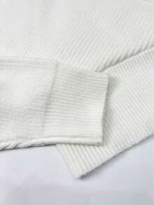 1PC Sexy Women's Knit V-Neck Solid Wrap Crop Long Sleeve Top