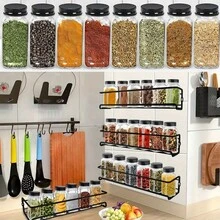 12pcs/24pcs Plastic Spice Jars, 5.6oz(~160g) Square Spice Containers, Reusable Salt And Pepper Shakers With Airtight Lids, Labels And Pens, For Spices, Herbs, Powders