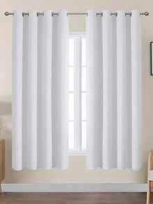 VEHEDE 2 Pcs Curtain Heat Protection Living Room Curtains With Eyelets Thermal Curtain Blackout Eyelet Curtain Set Of 2 Blackout Curtain Beige, Light Beige - Grau-weiß - View 32