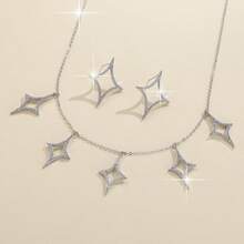 项链和耳环套装，简约设计珠宝套装，适合日常佩戴