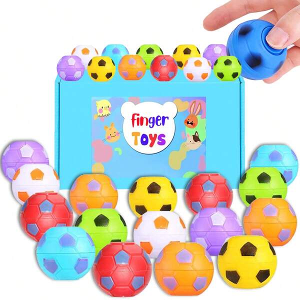 paquete de 5/10/18 Spinners de fútbol, recuerdos para fiesta de fútbol, juguetes antiestrés a granel, pelotas antiestrés, relleno de bolsas de regalo para fiesta de cumpleaños, caja del tesoro (al azar)