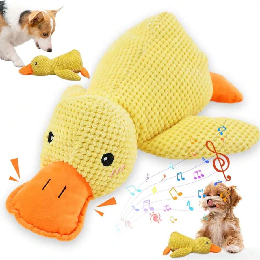 1 st plyschhundleksak - Squeaky Duck tuggleksak för medelstora/stora hundar, söt husdjursgåva