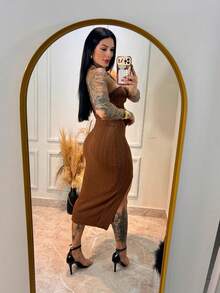 3 Piece Set, Top And Ruffled Skirt, Super New!!!!!! - 鏽棕色 - 查看 4