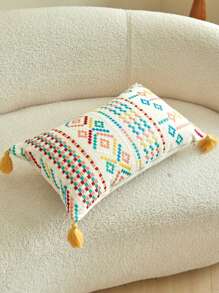 1 buc. Față de pernă decorativă cu broderie geometrică marocană boemă, pentru sufragerie, dormitor, petrecere, toate anotimpurile