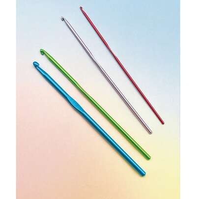 金属钩针，颜色鲜艳，2mm/3mm/4mm/5mm（钩针颜色随机）- 非常适合针织、钩针编织、手工工艺品