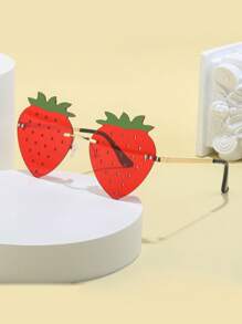 1 Piece Of Frameless Strawberry Glasses, Funny Personalized Unframe Party For Men And Women, Dance Party Glasses,