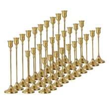 3pcs Brass Gold/Black Metal Tapered Candle Holders, Vintage Modern Decorative Centerpiece Candlestick For Fireplace, Wedding, Party, Housewarming Gift Gifts Birthday Graduation