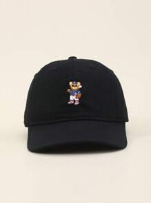 1pc Kids/Teens' Unisex Baseball Cap With Cute Bear Graphic, Stylish Sports Hat, Breathable, Adjustable, Suitable For Outdoor, Daily Wear, All Season, Gift