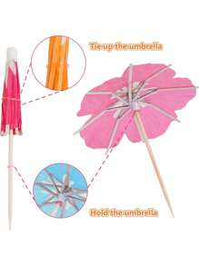 50pcs Mini Cocktails, Umbrella Toothpicks, Fancy Cocktail Selection, Cake Decoration, Hawaiian Beverage Decoration, Tropical Party Decoration