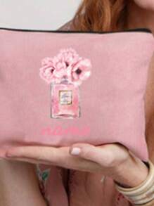 Sac cosmétique avec motif parfum personnalisé - Trousse de toilette personnalisée pour femmes, cadeau de Noël parfait pour maman, professeure, fille - Organisateur de voyage léger et élégant avec fermeture éclair
