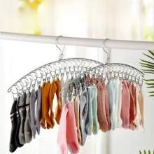 1 pezzo Stendibiancheria in acciaio inossidabile, appendiabiti per vestiti in acciaio inossidabile con mollette, stendibiancheria con 40 molletta antivento, organizzatore appendi-vari multifunzione per calze, asciugamani, reggiseni, guanti, vestiti per bambini, forniture per interni ed esterni