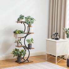 4 Tier Plant Stand Indoor, Space-Saving Planter Shelves Flower Pot, Tiered Wrought Metal Flower Shelf Plants Holder Display Rack, Flower Pot Holder Shelf For Living Room, Patio, Balcony - 雙S - 查看 2