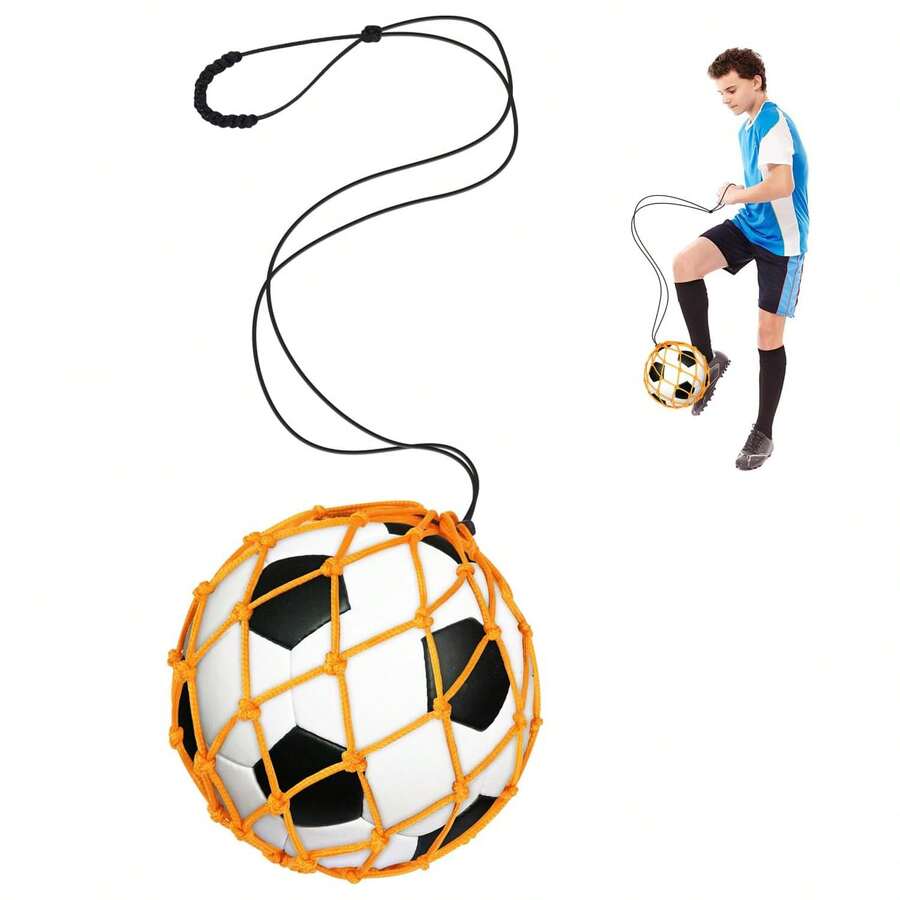 Entrenador de remate de fútbol/fútbol, red de entrenador de retorno de fútbol que se ajusta al balón de tamaños 3, 4 y 5, ayuda de entrenamiento portátil de práctica individual de fútbol/fútbol, red de entrenador de balón de fútbol ajustable