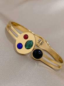1 Pc Dot Cute Cuff Bracelets For Women Stackable Stainless Steel Bracelet Daily Party Jewelry Gifts Summer Christmas