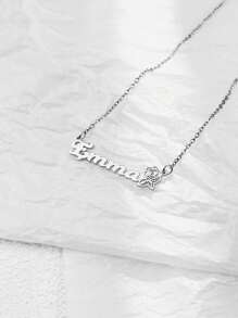 1pc Customized Necklace With Pendant, Stainless Steel Personalized Jewelry Pendant Necklace, Suitable For Teenagers, Children, Friends, Couples, Great For Anniversary, Mother's Day, Birthday, Graduation, Daily Wear, Wedding, Party, Gathering
