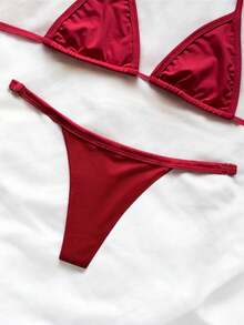Women Bikini Sets - 紅色 - 查看 3
